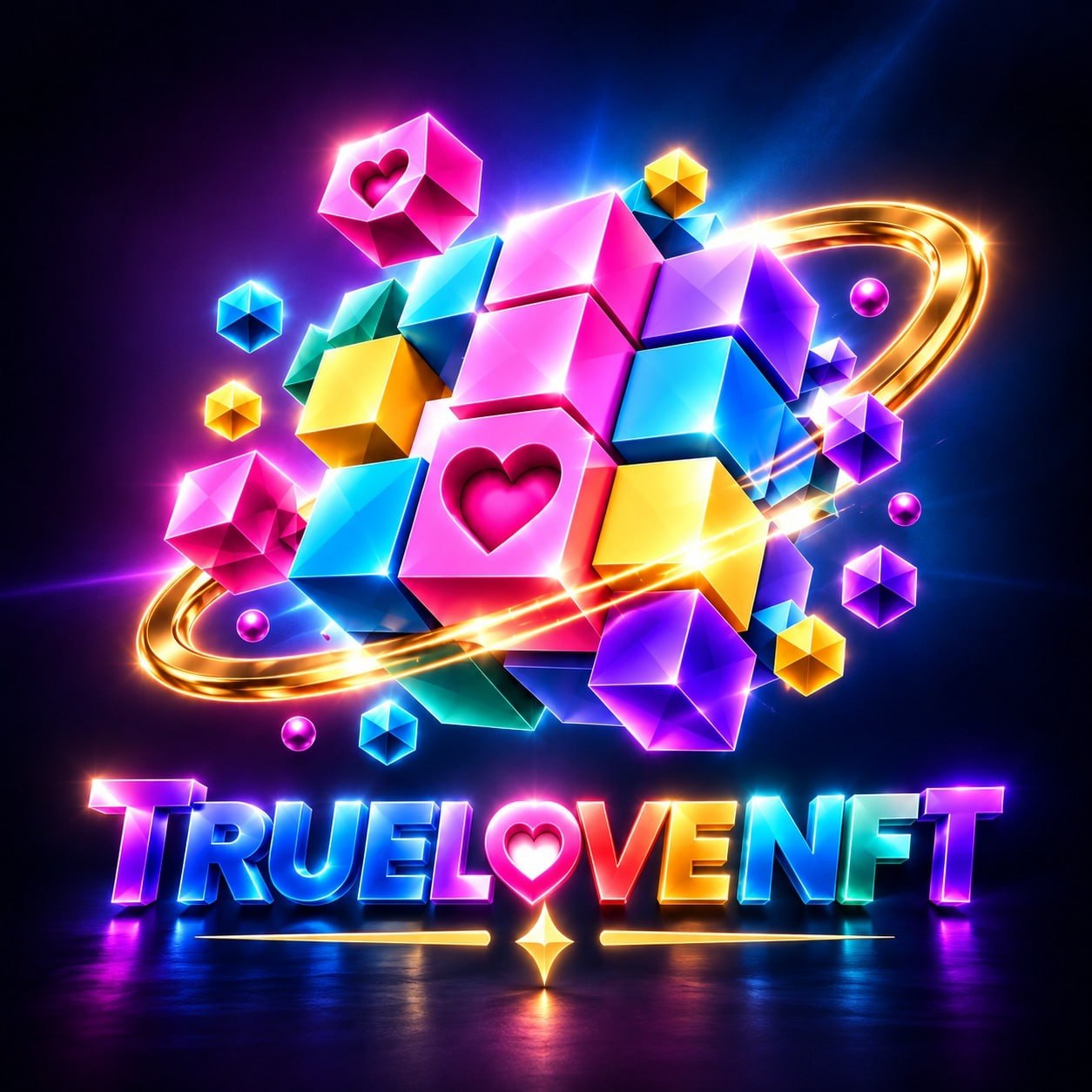 Colorful geometric TrueLove NFT artwork